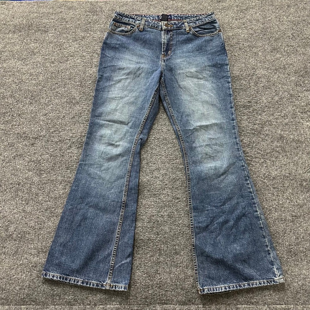 SO Jeans Womens Size 11 Long Blue Flare Leg Cotton Denim Casual Everyday Pant
